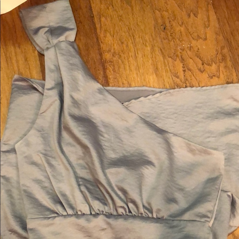 Silver one shoulder dress